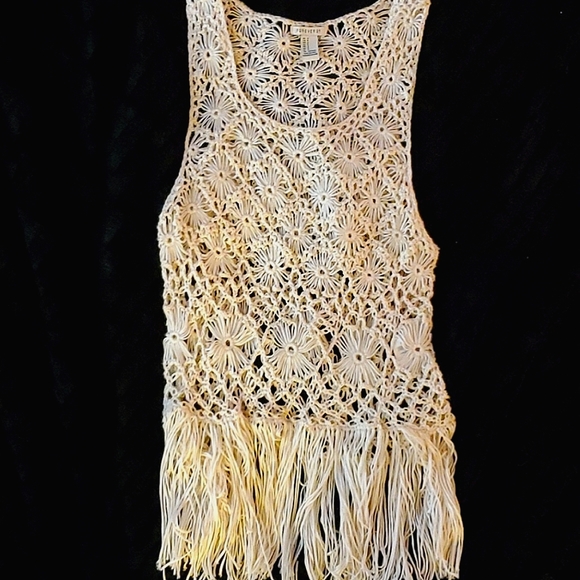 Forever 21 Tops - Boho Cream White Crochet Tank Top